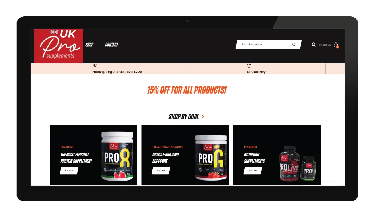 Náhľad projektu UK ProSupplements